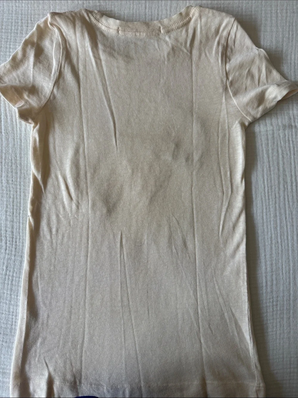 J. Crew Cream Short Sleeve Tee with Beaded Shrimp Applique. Size XS. Like new